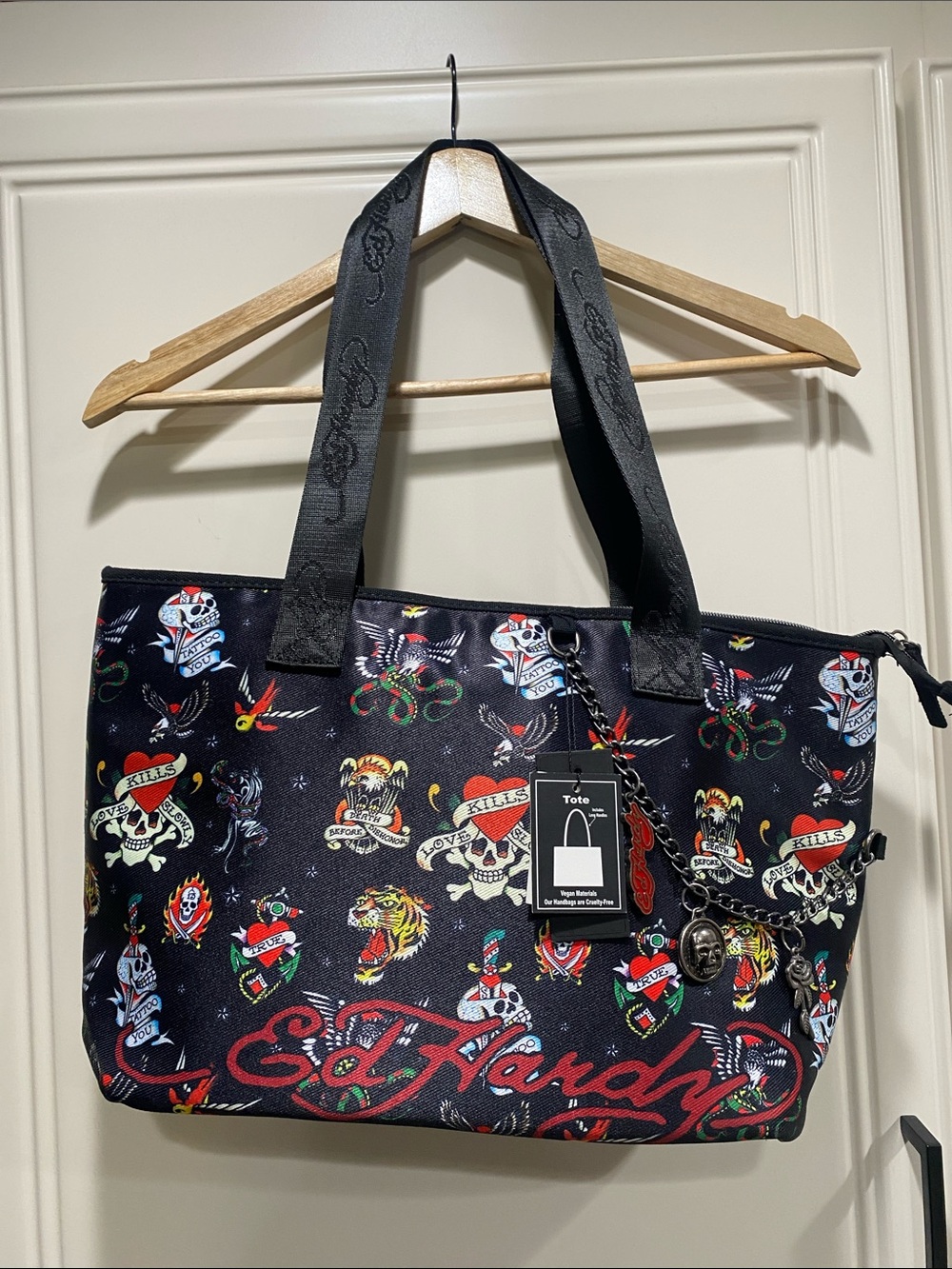 NWT ed hardy tote bag tattoo